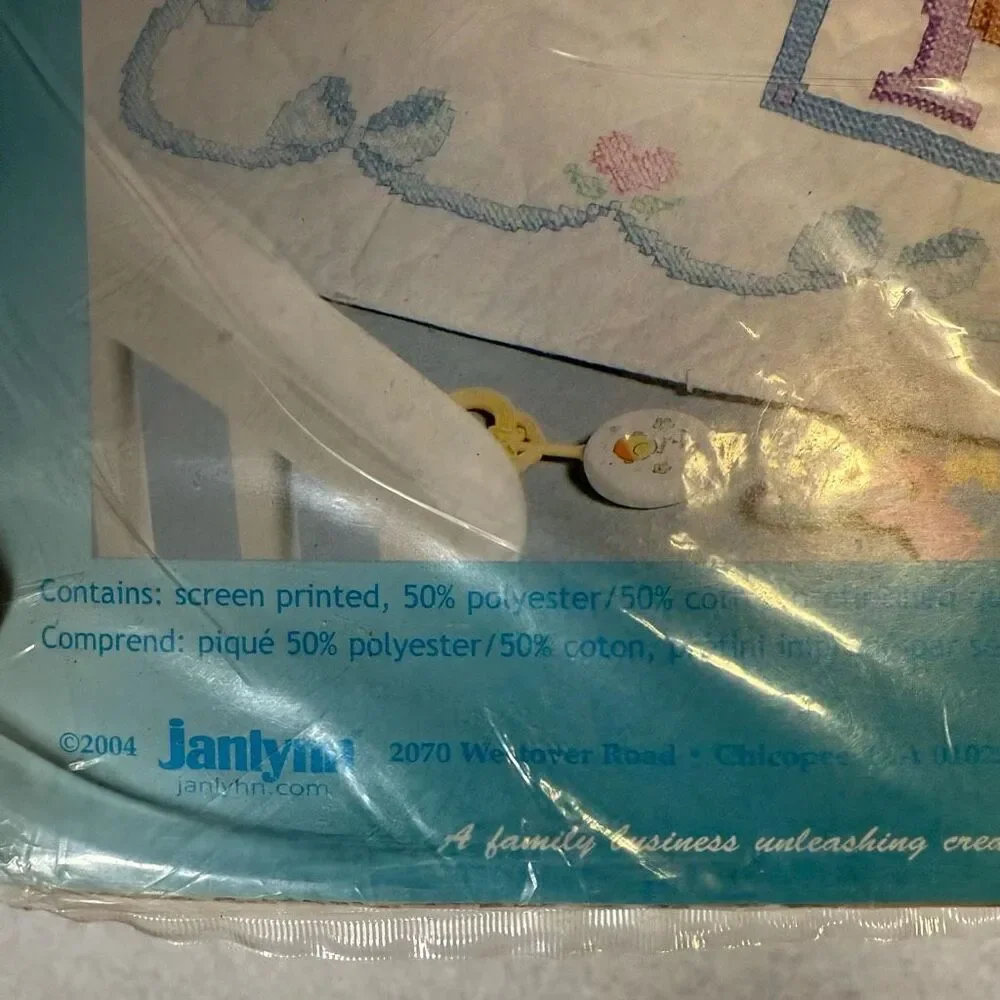 Vintage Janlynn Baby Easter Sleepy Bubby Quilt Cross Stitch 34x43